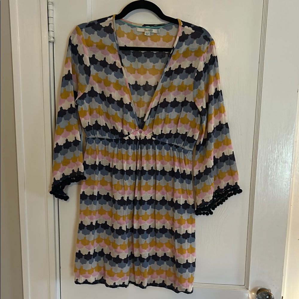Boden Multicolor Scallop Coverup Dress